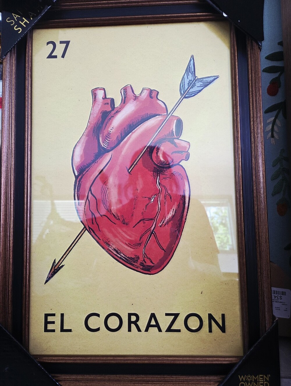 NWT Sapna Shah El Corazon #27 Heart Mexican Loteria.